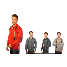 24 Wholesale Full Zip Fancy Sweater W/ Fleece Lining 100% Acrylic