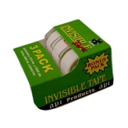 144 Wholesale 3pack Tape Invisible .75in X 300in