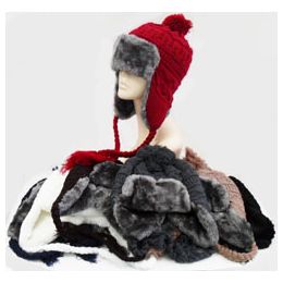 48 Units of Knit Bomber Hat - Trapper Hats
