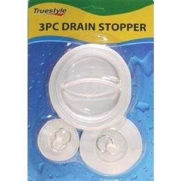 96 of 3 Piece Drain Stoppers Set 2inch 3inch 4inch
