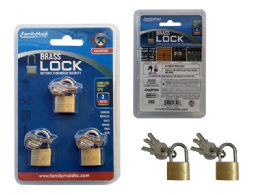 96 Pieces 3pc Brass Locks - Padlocks and Combination Locks