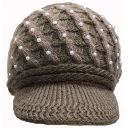 24 Pieces Knit Hat W/ Pearls Assorted Colors - Fashion Winter Hats