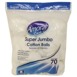 96 Wholesale 70pc Cotton Ball Super Jumbo