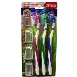 96 Wholesale 3 Piece Toothbrush