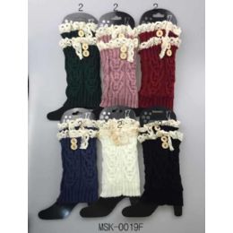 36 Bulk Wholesale Knitted Lace Trim Boot Toppers Leg Warmers