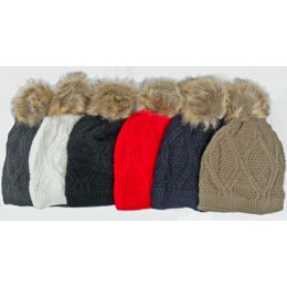 36 Pieces Ski Hat W. Fur Lining - Fashion Winter Hats