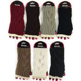 36 Wholesale Wholesale Knitted Fingerless Gloves With Lace