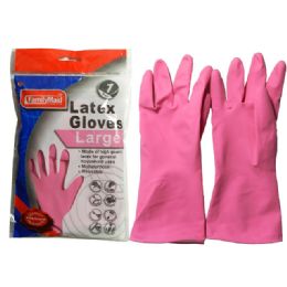 144 Wholesale Large Pink Rubber Glove