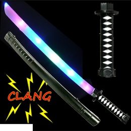 48 Wholesale Light Up Rainbow Ninja Swords W/sound & Scabbard