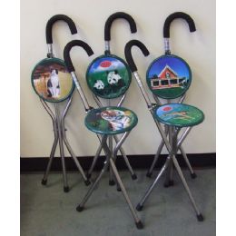 20 of Metal Walking Cane W/ Chair Assorted Design