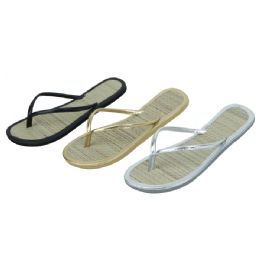 96 Wholesale Women's Bamboo Flip Flop