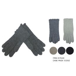 72 Wholesale Women's Fashion Thick Knitted Cotton Gloves