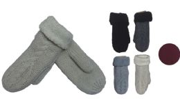 72 Pairs Women's Fashion Thick Knitted Cotton Glove - Knitted Stretch Gloves