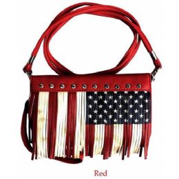 10 Wholesale Wholesale Wallet Purse American Flag Pattern With Fringes Red