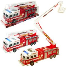 24 Wholesale Jumbo Friction Powered Fire Rescue Trucks.