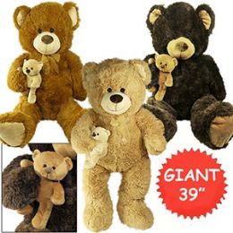 3 Wholesale Giant Plush Bears W/ Baby