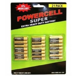 96 Wholesale 21pc Aa Batteries Powercell 11x8 in