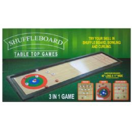 3 Pieces 3 In 1 Shuffleboard Tabletop Game - Dominoes & Chess