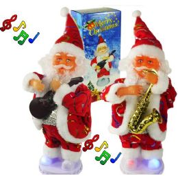 24 Pieces Musical Santa Claus With Lights And Music - Christmas Decorations