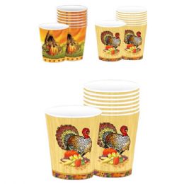 72 Pieces Thanksgiving 8ct/9oz Paper Cup - Thanksgiving