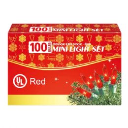 24 Pieces 100l Red Light Comp. ul - Christmas Decorations
