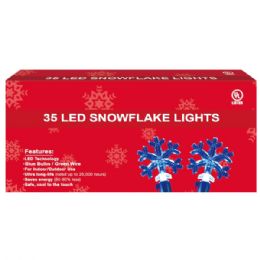 36 Pieces 35l Led Snowflake Blue - Christmas Decorations