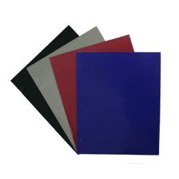 48 Pieces Laminated Paper Portfolios - 2 Pocket - 250 Gsm - Black Gray Maroon Blue - Pdq - Folders and Report Covers
