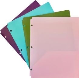 96 Pieces Poly Portfolios 2 Pocket Melon Periwinkle Teal Orchid - Folders and Report Covers