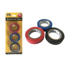 144 Wholesale 3 Piece Colored Electrical Tape