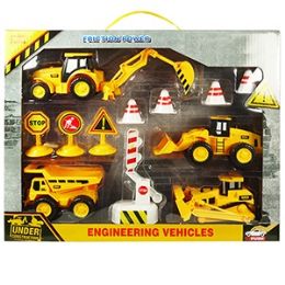 12 Wholesale 12 Piece Friction Powered Construction Truck Play Sets.