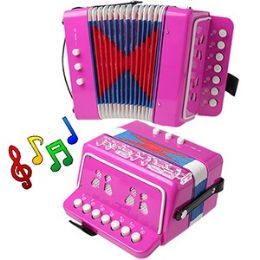 12 Pieces Child's Accordion - Pink. - Musical