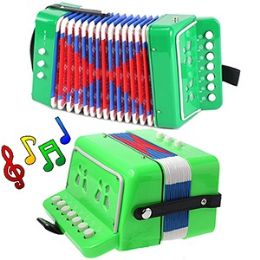 12 Pieces Child's Accordion - Green. - Musical