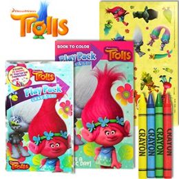 48 Pieces Dreamwork's Trolls Play Packs - Grab And Go. - Coloring & Activity Books
