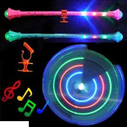 48 Wholesale Light Up Spinning Baton With Music