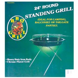 4 Pieces 24" Standing Grill Folding W/ 4 Legs - BBQ supplies