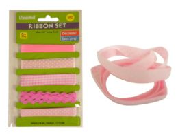 144 Units of 5pc Craft Ribbon Set - Bows & Ribbons