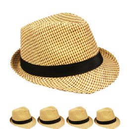 24 Pieces Classic Cuban Style Black Banded Trilby Fedora Hat - Fedoras, Driver Caps & Visor