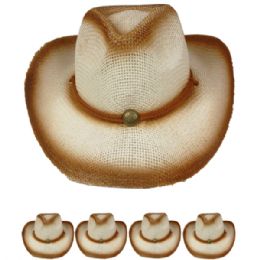 24 Units of Brown Colored Cowboy Hat - Cowboy & Boonie Hat