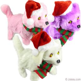 48 Pieces Walking Santa Dogs W/ Lights & Sound - Plush Toys