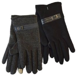 24 Wholesale Winter Ladies Sensitive Touch Gloves With Buckle