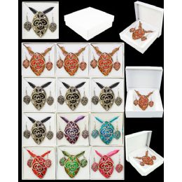 96 Units of European Pendant In Assorted Color - Necklace Sets