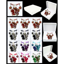 96 Units of European Pendant Floral In Assorted Color - Necklace Sets