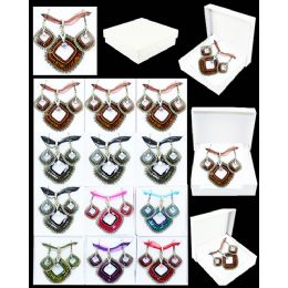 96 Units of European Pendant Diamond Shape In Assorted Color - Necklace Sets