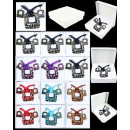 96 Units of European Pendant In Square Shape Assorted Color - Necklace Sets