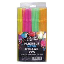 72 Wholesale 225 Pack Straw Neon