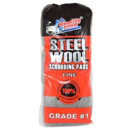 48 Units of Steel Wool Scrubbing Pads 10pk Grade #1 - Scouring Pads & Sponges