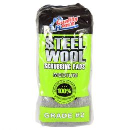 48 Units of Steel Wool Scrubbing Pads 10pk Grade #2 - Scouring Pads & Sponges