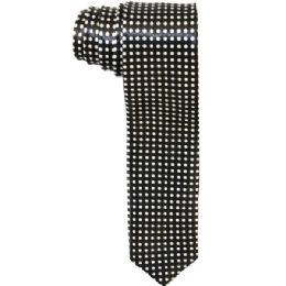 48 Pieces Men's Black And White Polka Dot Slim Tie - Neckties