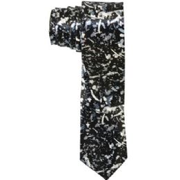72 Pieces Men's Slim Black Tie With Speckles - Neckties