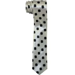 96 Pieces Men's Slim Silver Tie With Flower - Neckties